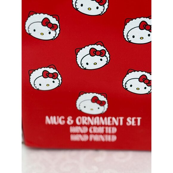 Hello Kitty Christmas Mug & Ornament Set Handcrafted Hand Painted Red Box - Picture 4 of 5